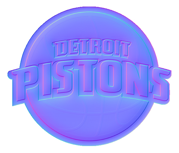 Detroit Pistons Colorful Embossed Logo vinyl decal